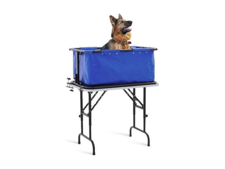 Folding pet bathtub, adjustable height