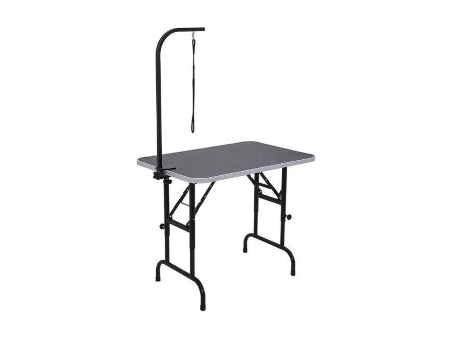 Folding grooming table, adjustable legs