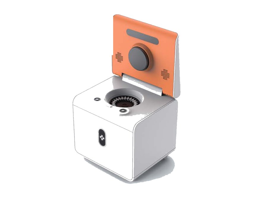 Compact real-time PCR analyser with lid open