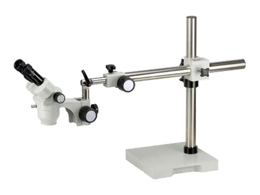 Stereo microscope stands, arms and illuminators