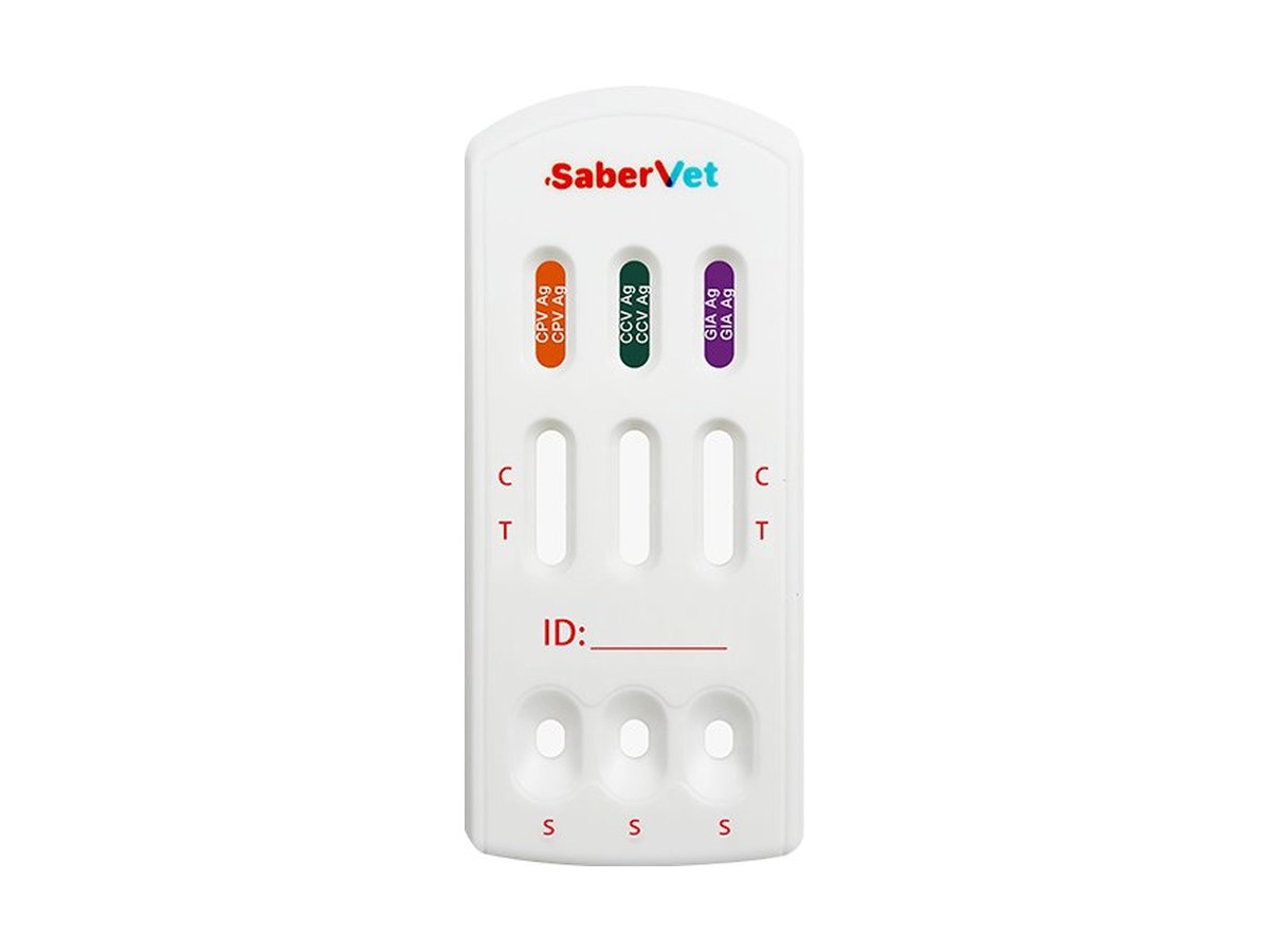 A combination cassette with separate control (C) and test (T) lines for each analyte. The control line must ap